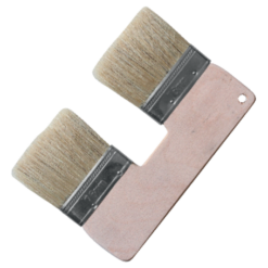 This brush has the advantage of symmetrical painting and is suitable for acrylic, plastic, and oil paints.